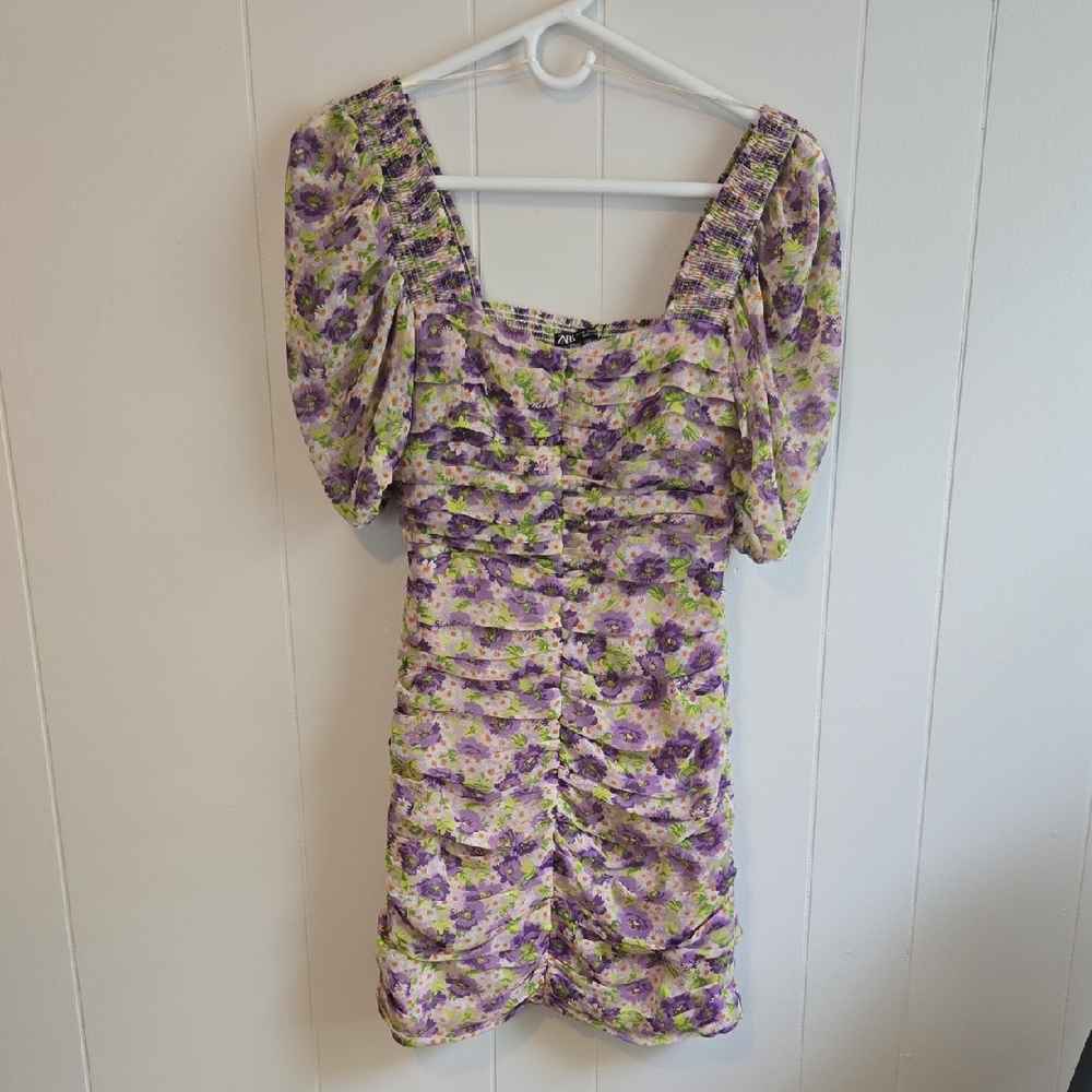 Zara Multicolor Floral Mini Dress
